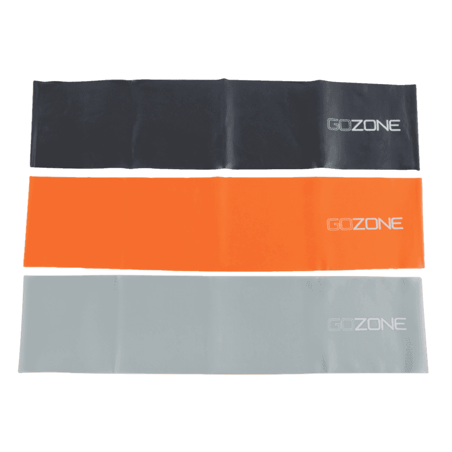 GoZone 3-PACK LOOPED RESISTANCE BANDS – BLACK/ORANGE/WHITE - Image 2