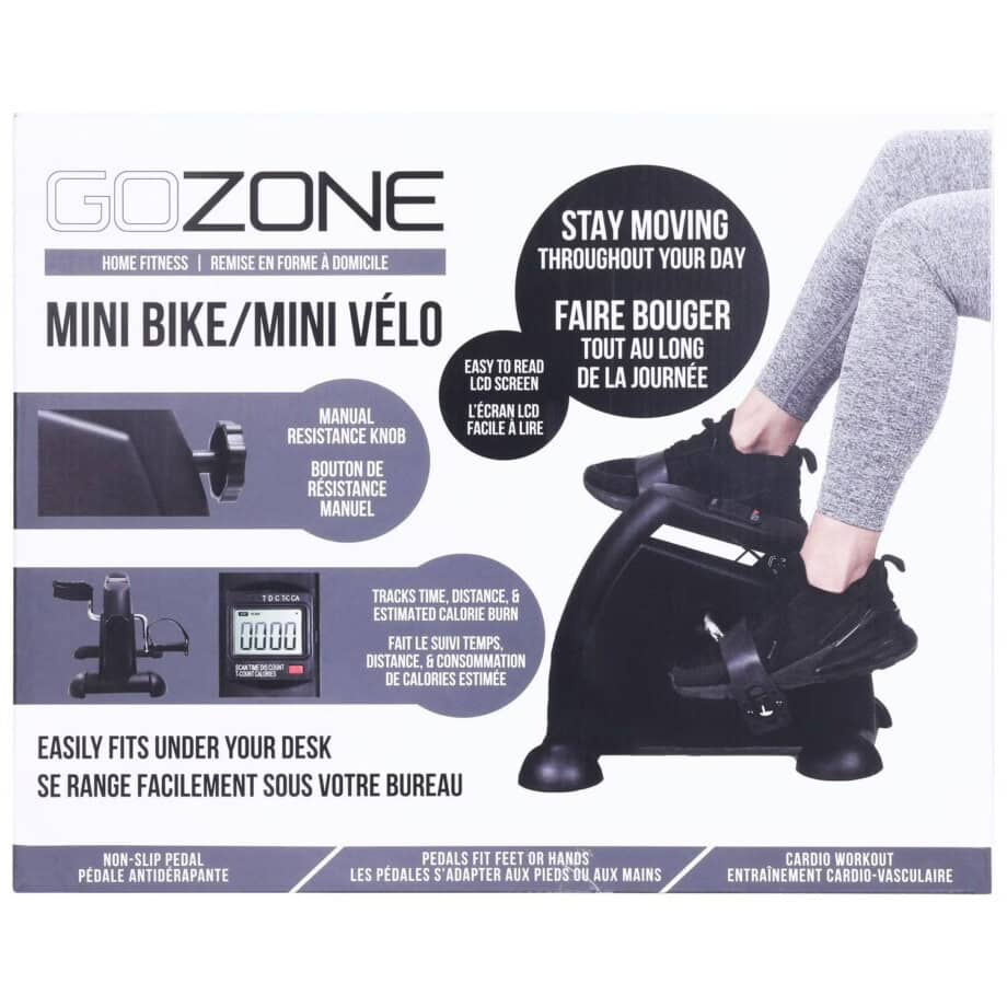 GoZone Portable Mini Pedal Bike for Under Desk, Black Combo, digital workout tracker - Image 6