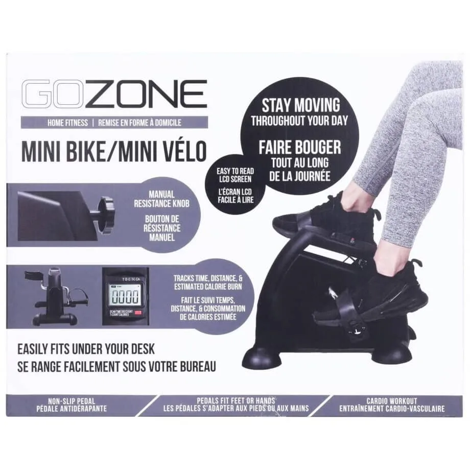 GoZone Portable Mini Pedal Bike for Under Desk, Black Combo, digital workout tracker - Image 6