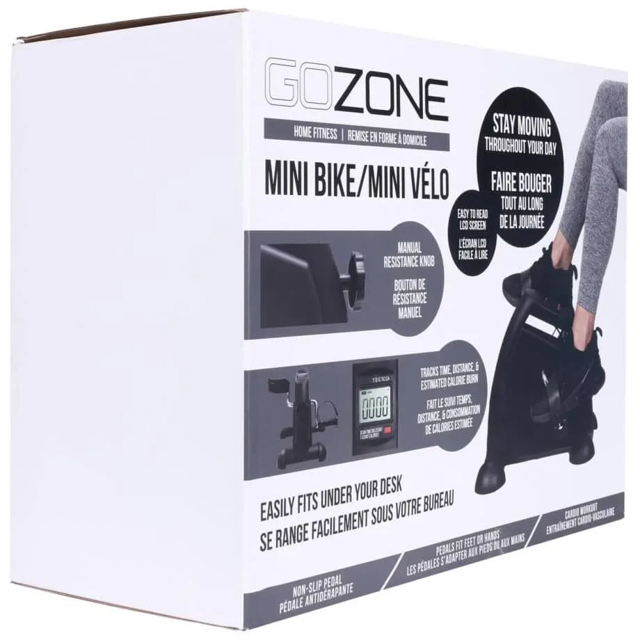 GoZone Portable Mini Pedal Bike for Under Desk, Black Combo, digital workout tracker - Image 5