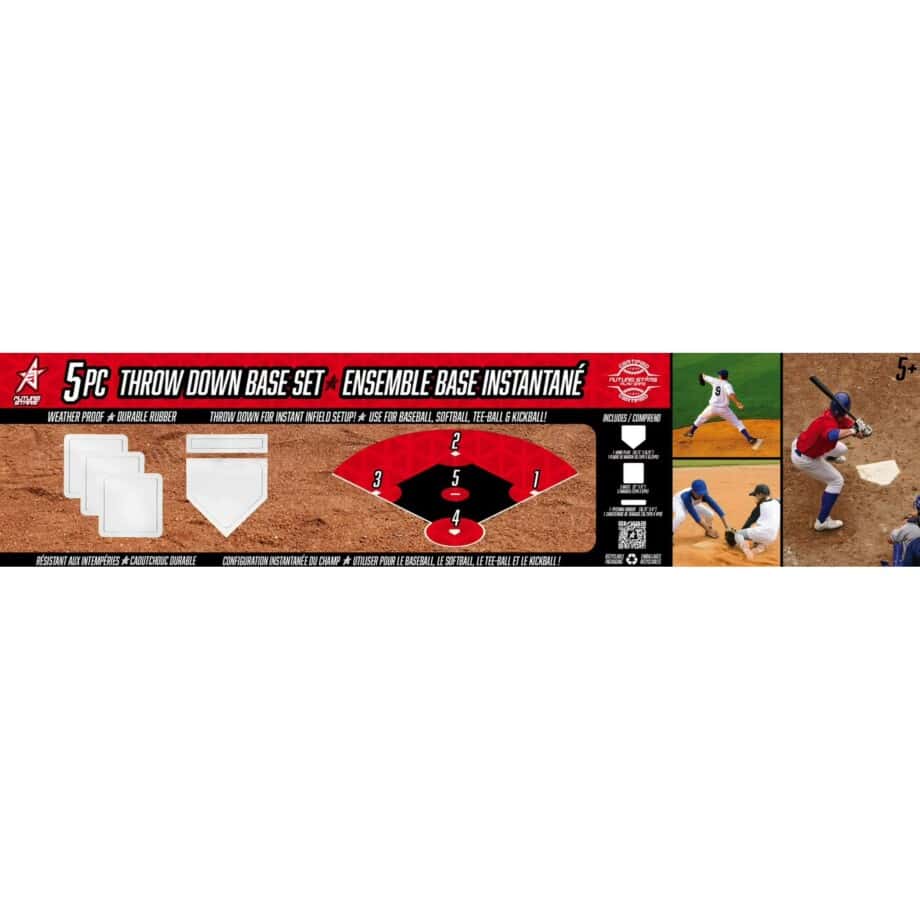 Future Stars 5-Piece Throw Down Base Set, Set of 5 Rubber Bases - Image 2