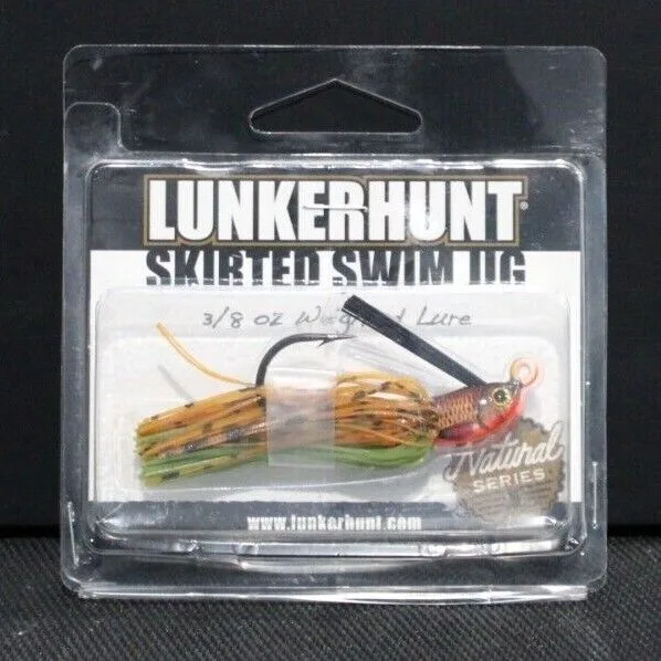 Lunkerhunt Natural Skirted Swim Jig 3/8 oz. Bass & Walleye Fishing Jig Lure