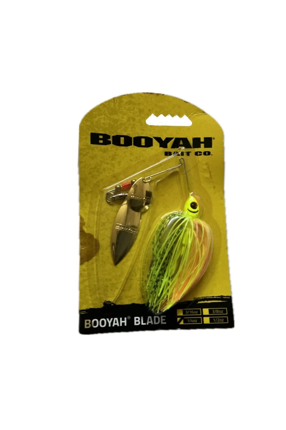 Booyah 1/4 Oz Tandem Blade Spinner Bait Chartreuse Yellow Orange Black - Image 2