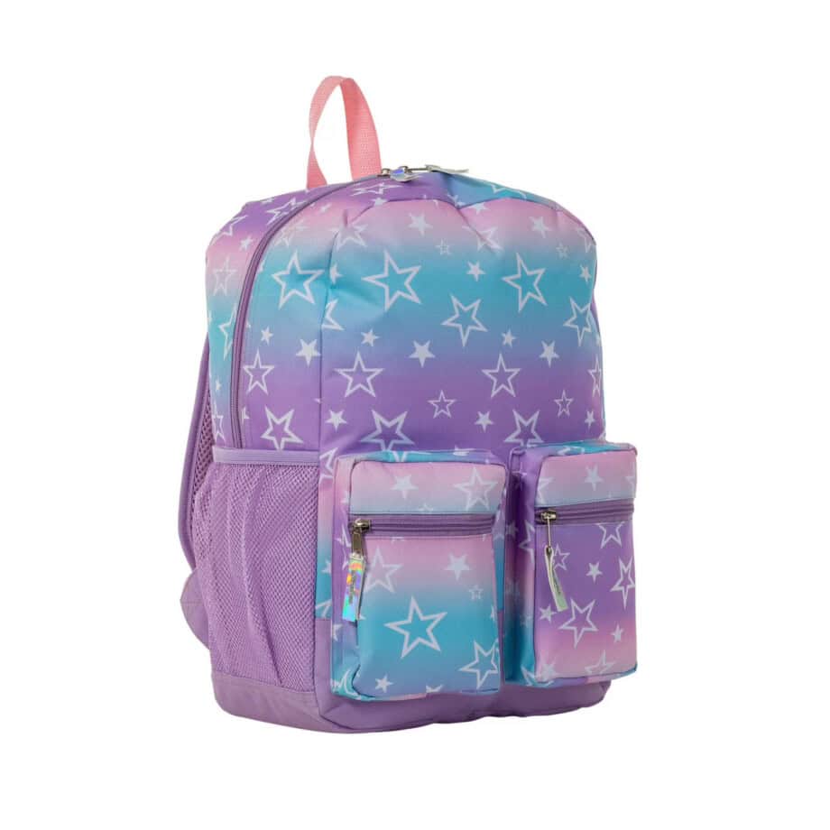 Jetstream Twin-Pocket Backpack Purple Blue & Stars - Image 2
