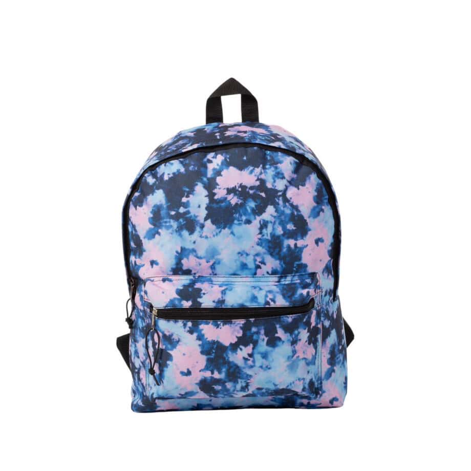 Jetstream Front Utility Pocket Backpack Blue & Pink Tie-Dye