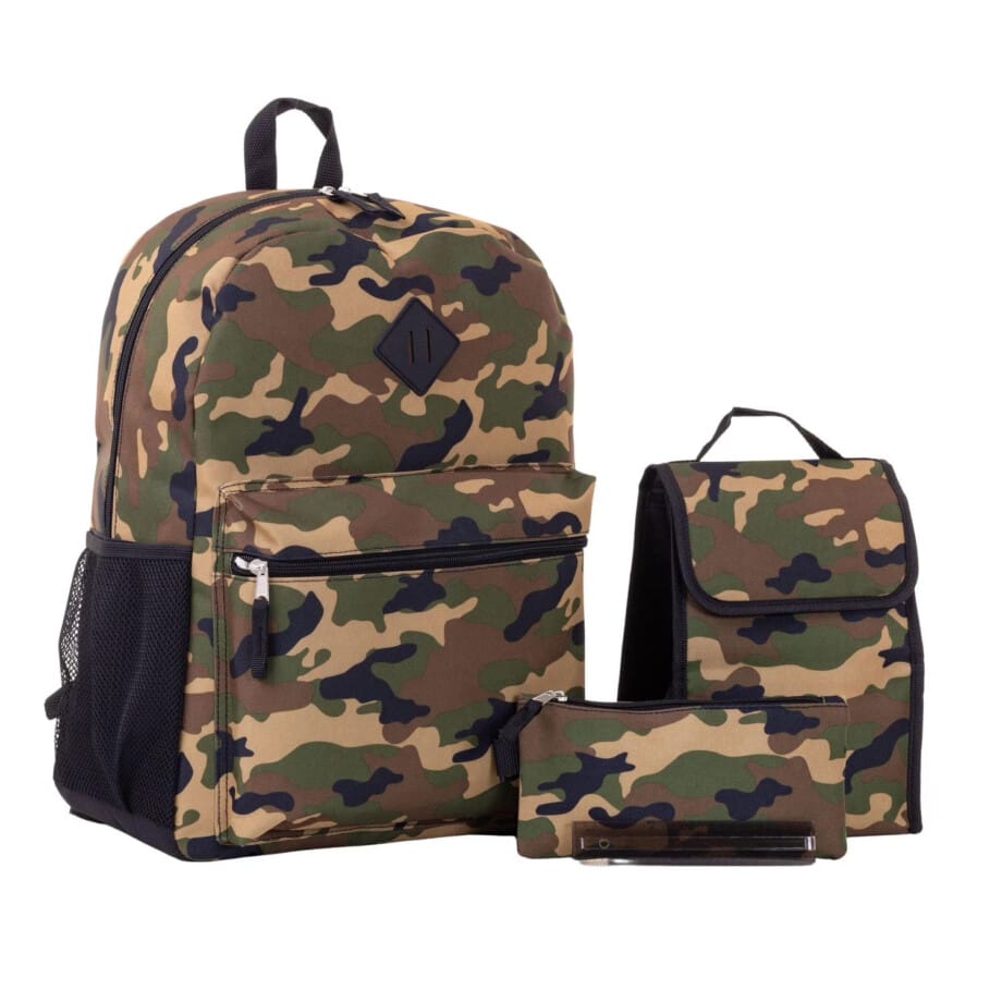 Jetstream 4pcs Full School Day Backpack set Brown Camo