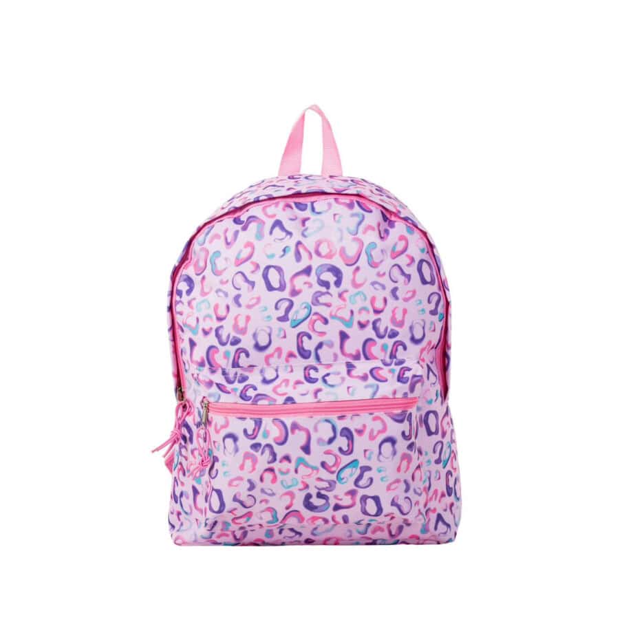 Jetstream Front Utility Pocket Backpack Pink & Purple Cheetah print