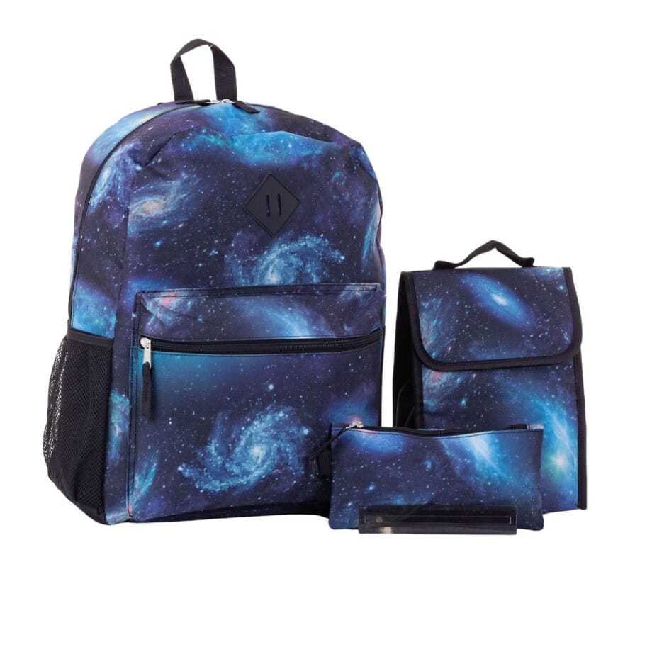 Jetstream 4pcs Full School Day Backpack set Blue Galaxy