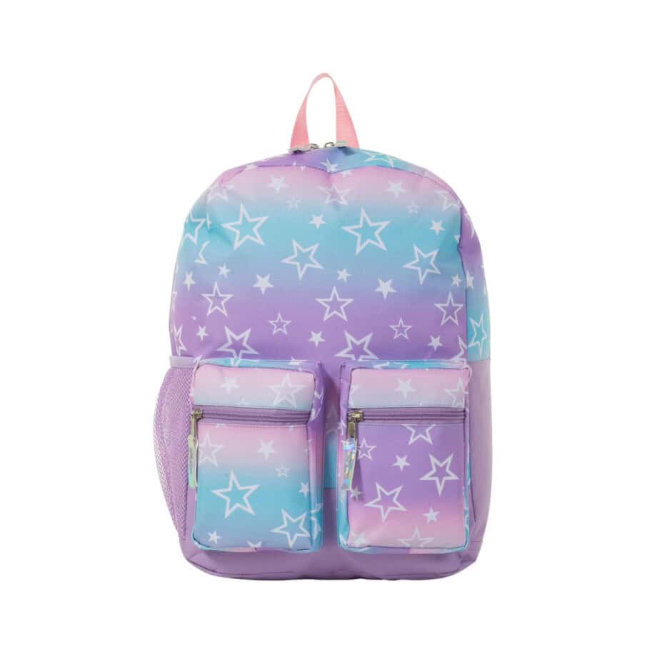 Jetstream Twin-Pocket Backpack Purple Blue & Stars