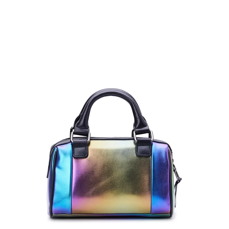 Madden NYC Women's Multi Zipper Barrel Handbag Oil Slick - Image 3