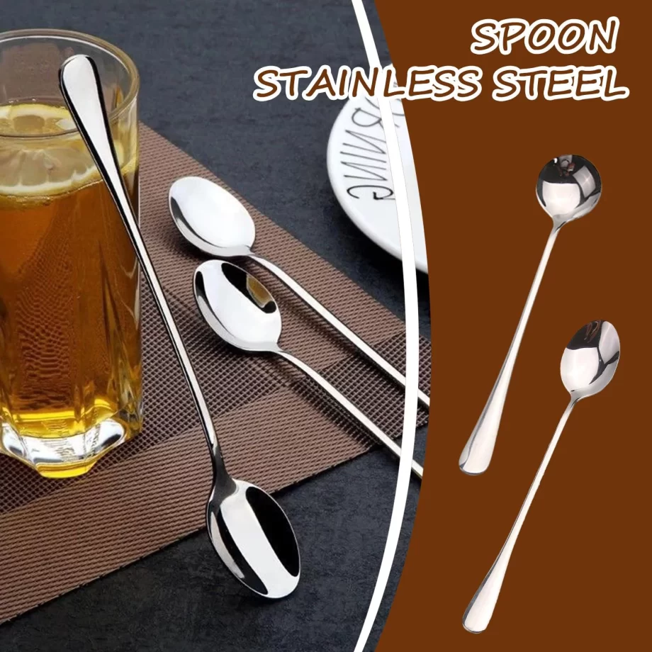 Stirring Spoon Stainless Steel Long Handles Spoon Coffee Spoon Elevate Your Experience - Image 5