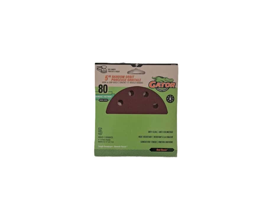 Gator 5" Hole Aluminum Oxide 80 Grit Sandpaper Disc