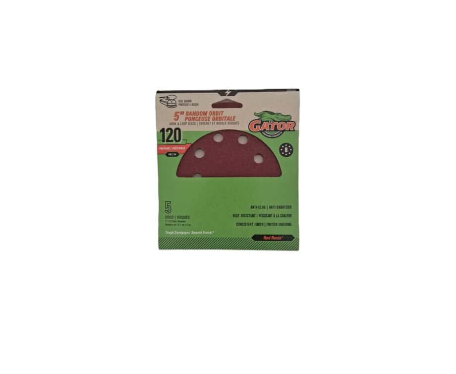 Gator 5" Hole Aluminum Oxide 120 Grit Sandpaper Disc