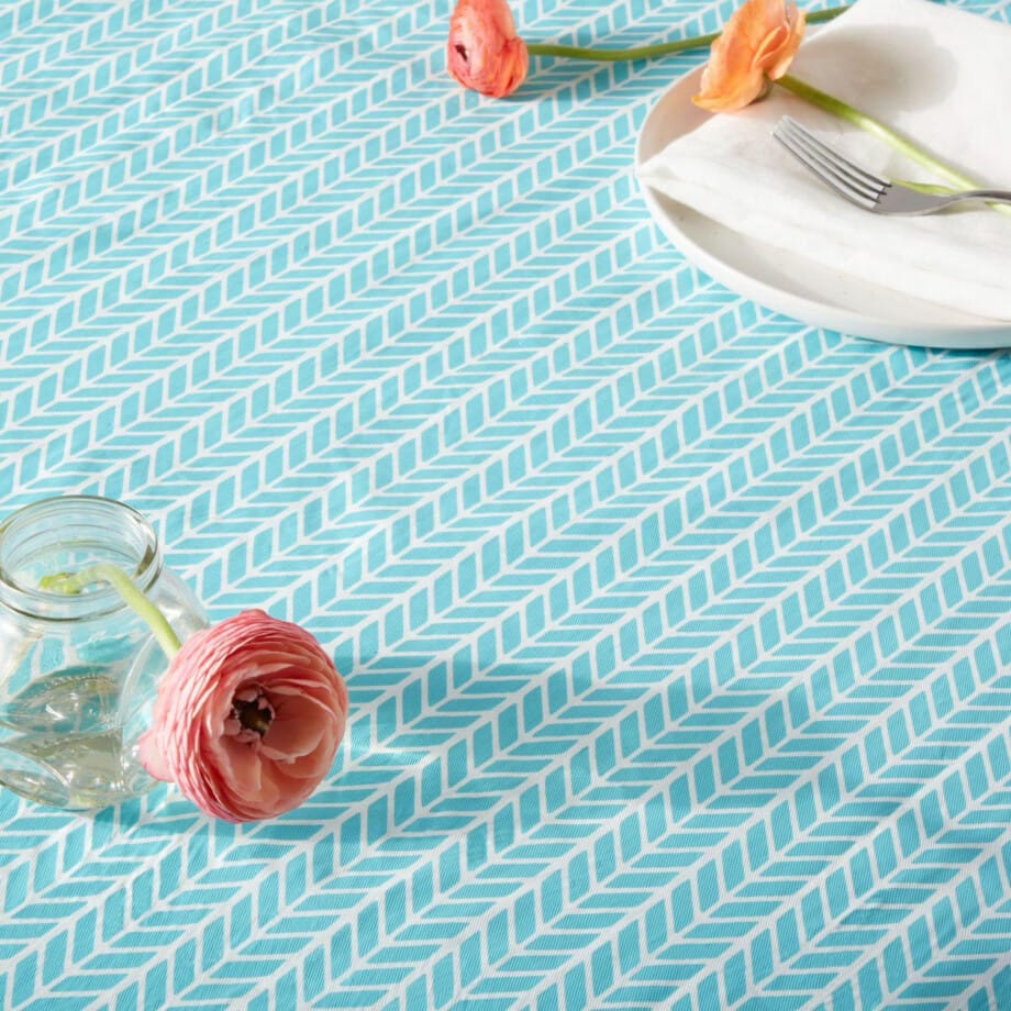 Home Trends Herringbone PEVA Tablecloth, 52" x 70" 100% PEVA Vinyl  - Image 3