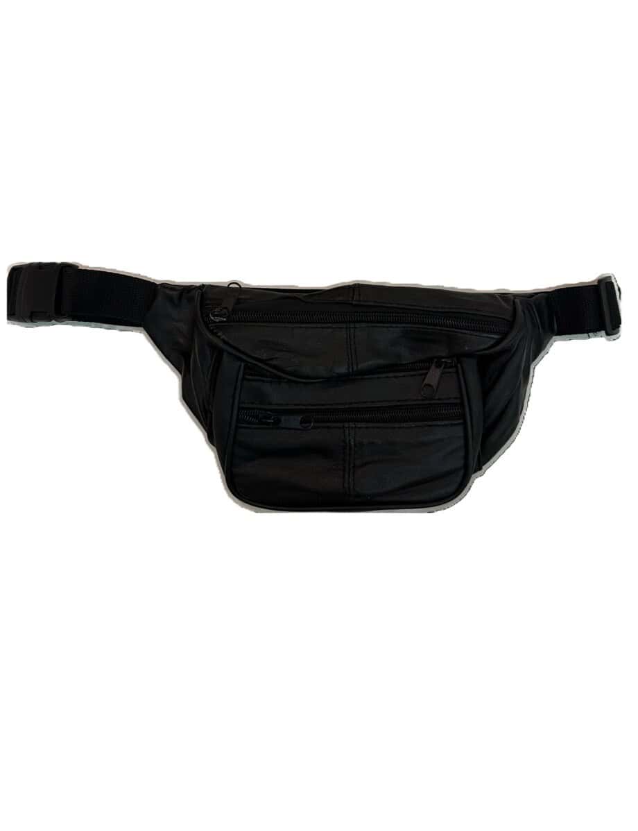 Leather Black Fanny Waist Bag