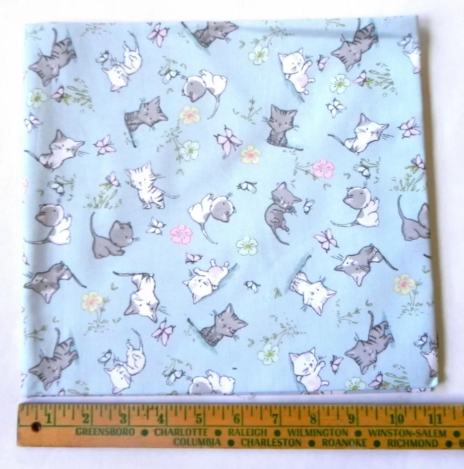 Single Yard Cotton Fabrics Kittens in pails & boots 43"