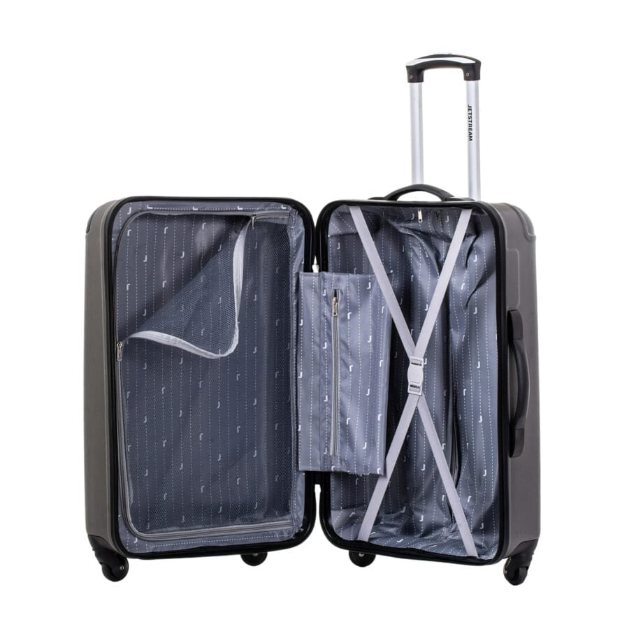 Jetstream 28-inch Hardside Spinner Upright Checked Luggage, Durable ABS/PC Material, Charcoal - Image 4