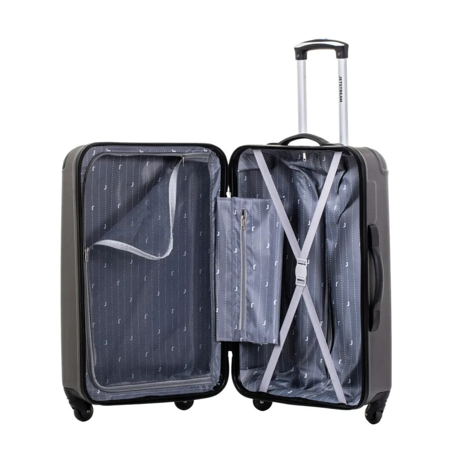 Jetstream 24-inch Hardside Spinner Upright Checked Luggage, Durable ABS/PC Material, Charcoal - Image 4