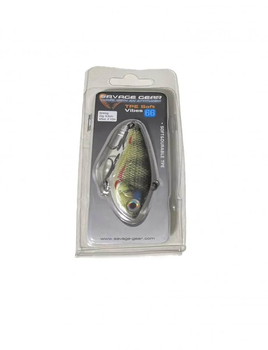 Savage Gear TPE Soft Vibes 66 2&1/2" 4/5 oz. GB Yellow Perch