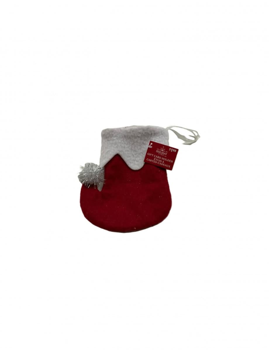  Holiday Time Mini Stocking Red and White, Gift Card Holder