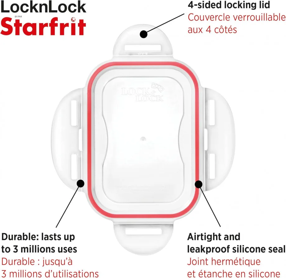 Starfrit LocknLock Glass 2-piece Square container Set - Image 4