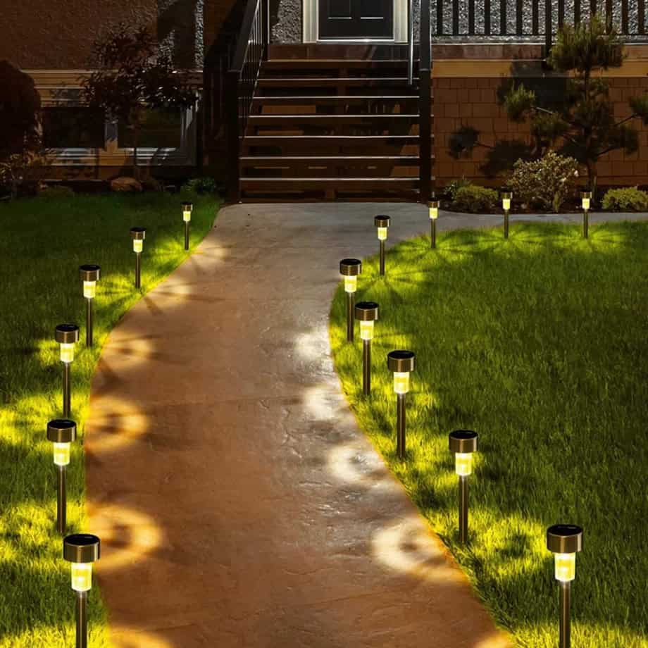 Mainstays Pathway Lighting Set | 8 Solar Powered LED Path & Landscape Lights - Image 2