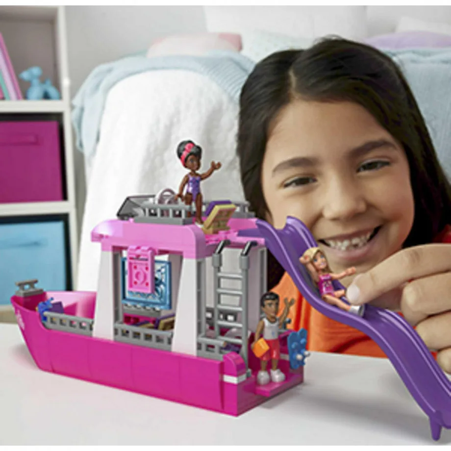 MEGA Barbie Malibu Dream Boat Building Kit Playset with 3 Micro-Dolls - Image 2