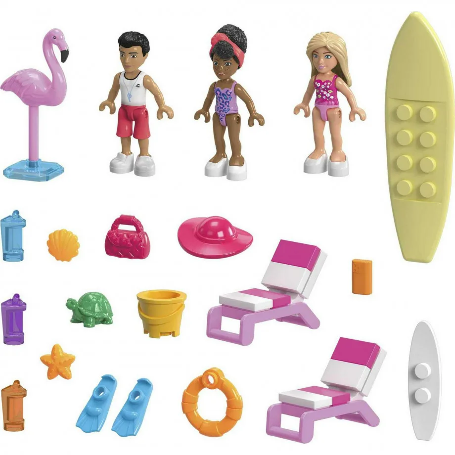 MEGA Barbie Malibu Dream Boat Building Kit Playset with 3 Micro-Dolls - Image 5