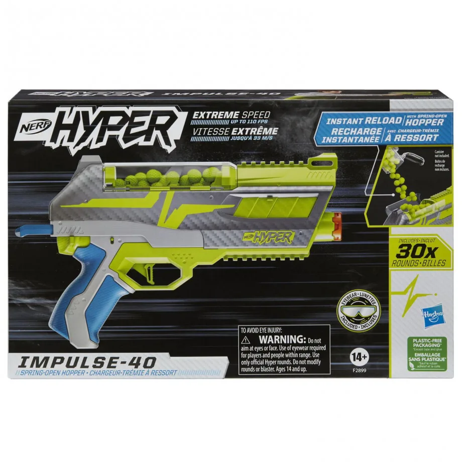 Nerf Hyper Impulse-40 Blaster, 30 Nerf Hyper Rounds, Spring-Open Instant Reload Hopper, Up To 110 FPS Velocity - Image 7