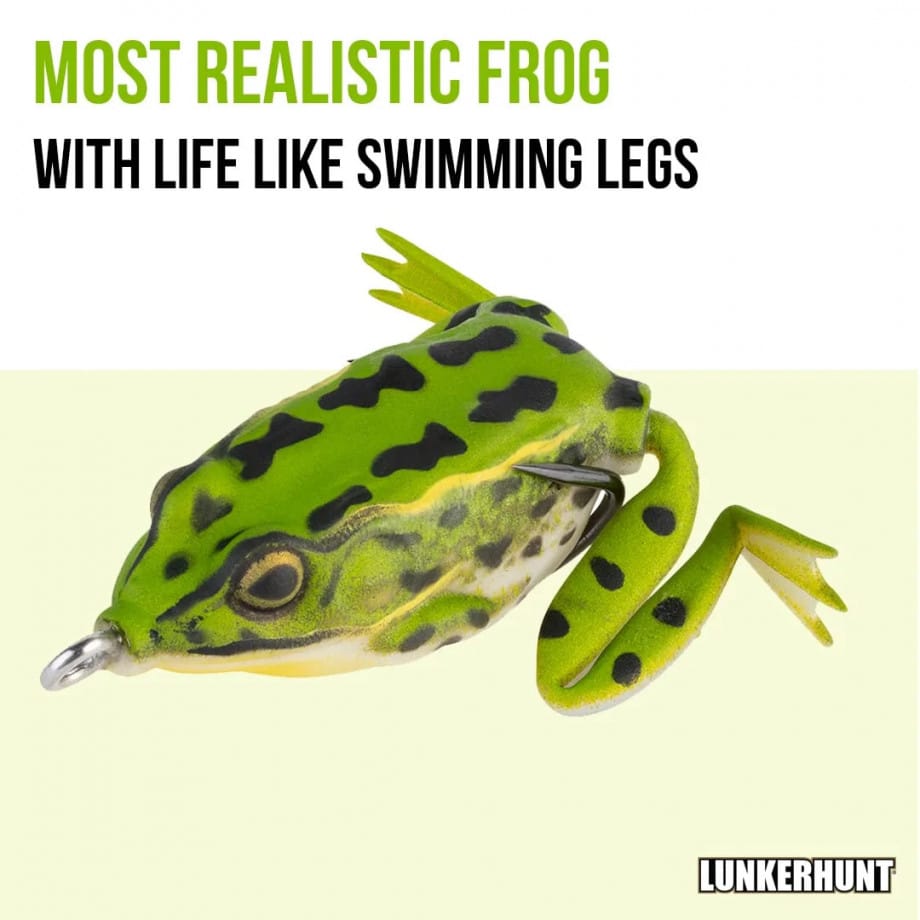 LUNKERHUNT Frog Lure for Bass Fishing | Pocket Frog Lure 1.75 Inch | Topwater Fishing Lures with Weedless Hooks for Trout, Pike in Saltwater and Fresh water - Image 3