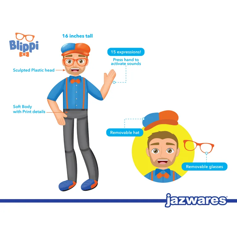 BLIPPI 16" My Buddy Plush Toy - Image 11