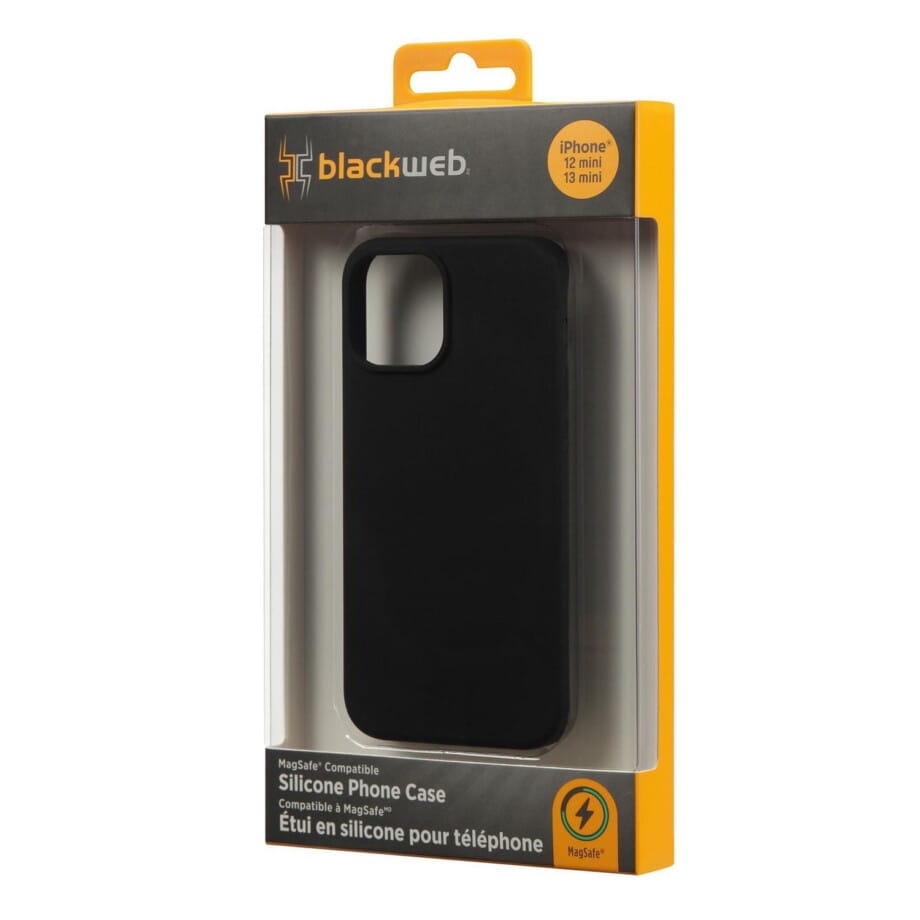 blackweb iPhone 12 mini & iPhone 13 mini, MagSafe Compatible Lightweight Silicone Phone Case Black - Image 3