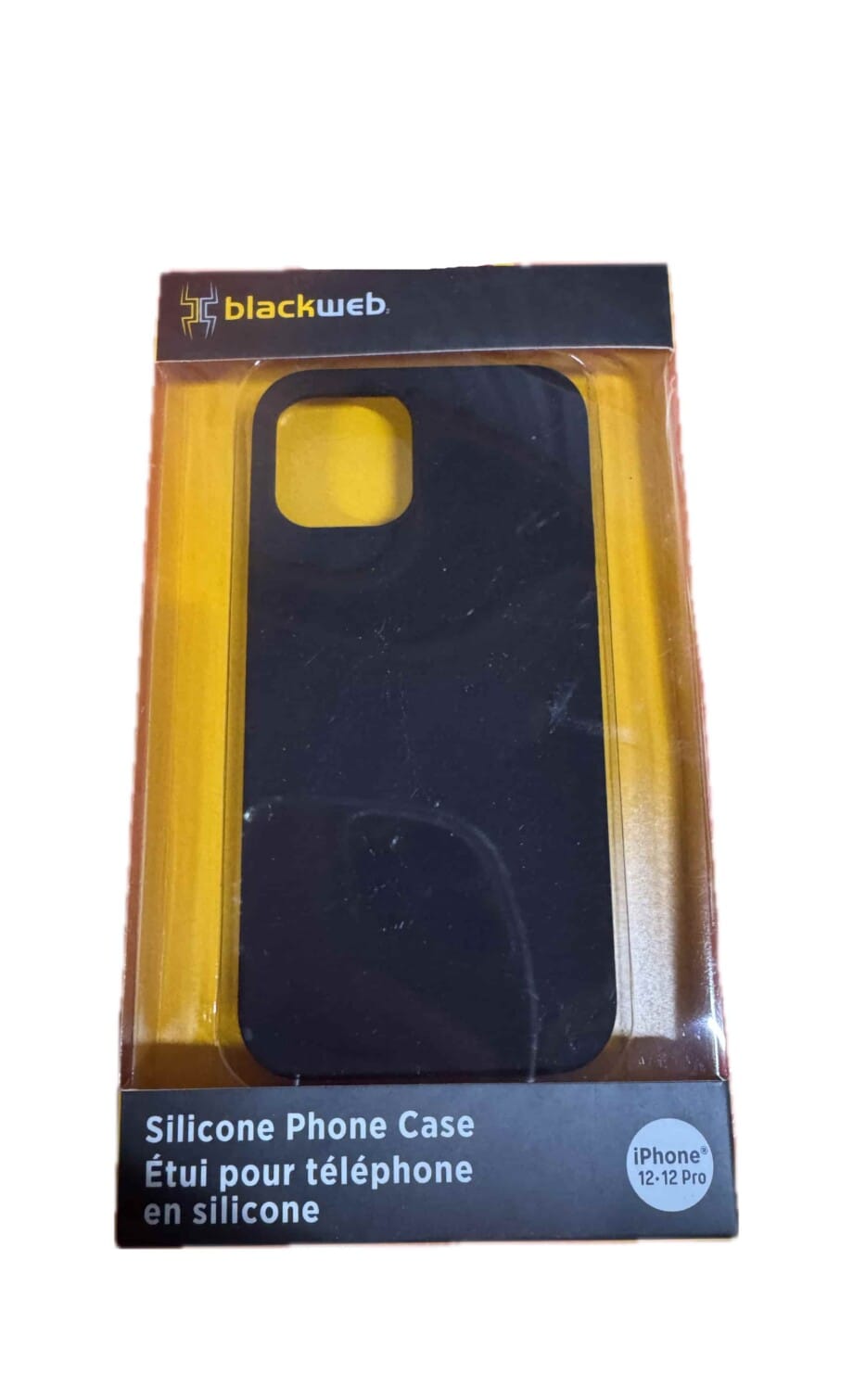 blackweb Hard-Shell Silicone iPhone 12-12 Pro Case Black - Image 3