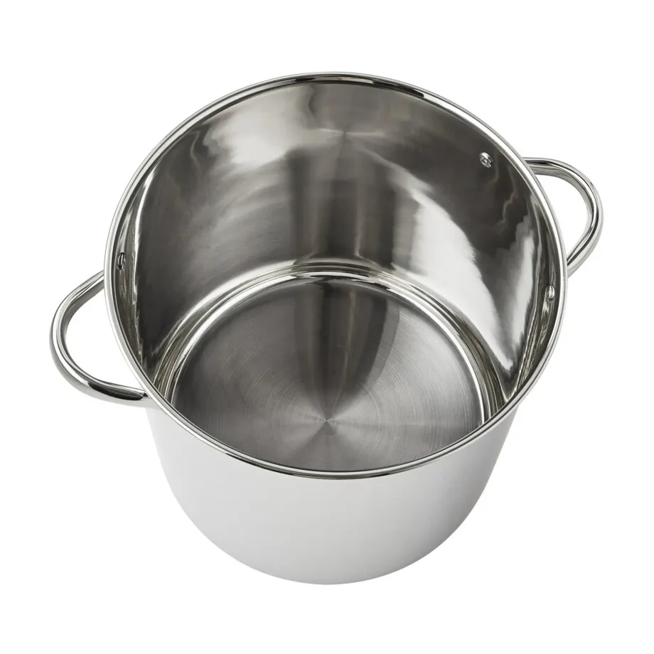 Mainstays Stainless Steel 16-Quart Stock Pot with Glass Lid - Image 3