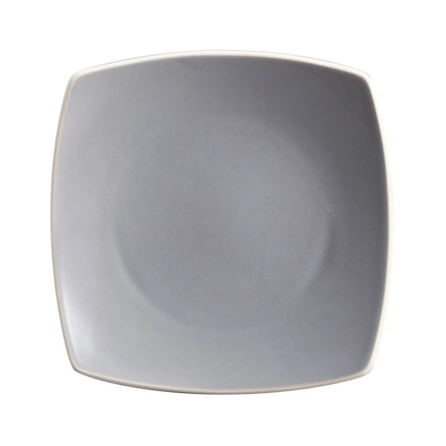 Hometrends Soho Lounge 4 Piece 7.4 Inch Square Stoneware Salad Plate Set in Grey - Image 2