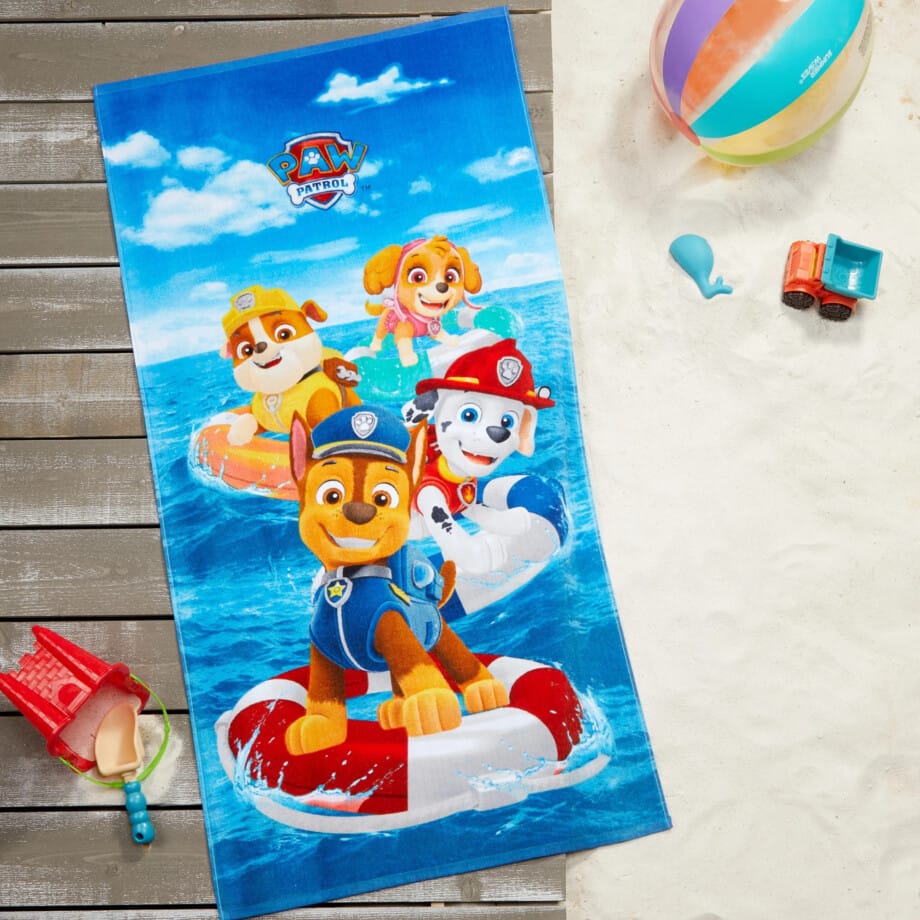 Paw Patrol Kids Beach Towel Cotton Blend 28x58" Blue Nickelodeon - Image 2