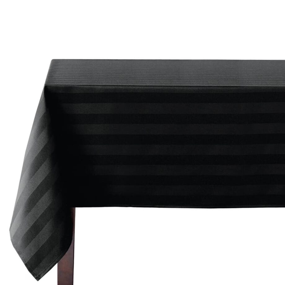 Hometrends Microfiber Stripe Tablecloth 60" x 84" Rectangle Black