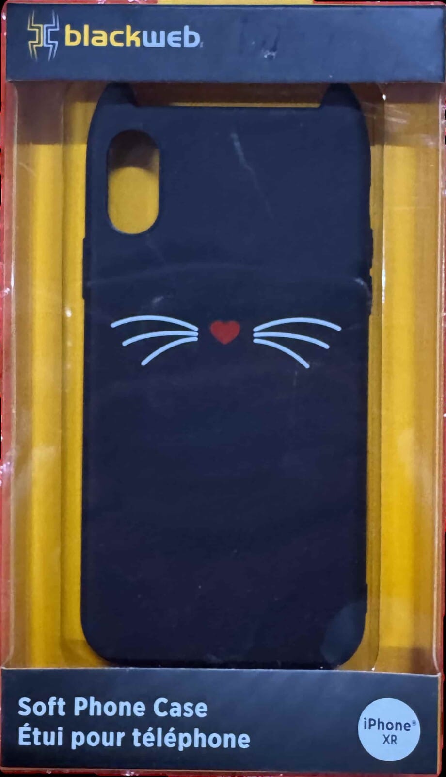 Black Web For iPhone XR - SOFT RUBBER SILICONE SKIN CASE COVER BLACK CAT WHISKERS EARS - Image 2