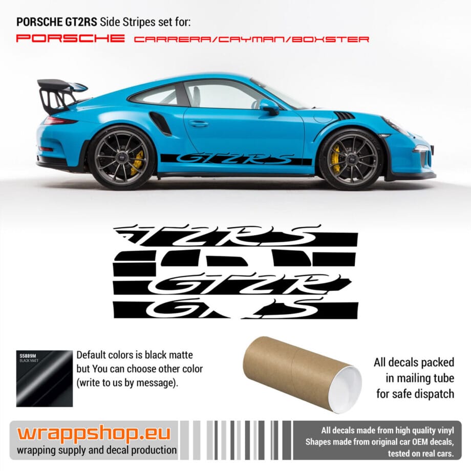 Porsche GT2 RS Racing side stripes color black