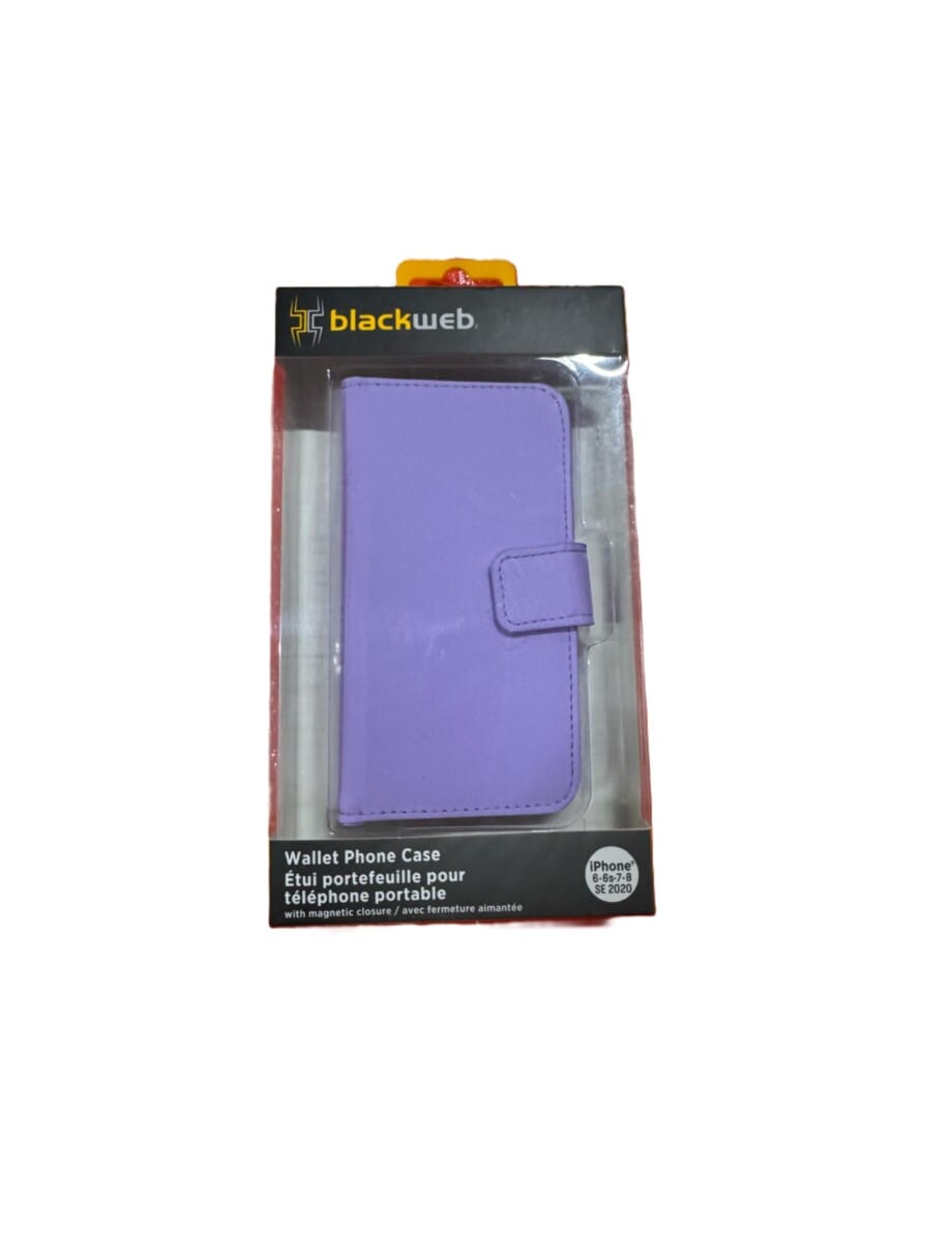 Blackweb Wallet Phone Case With Magnetic Closure For Iphone 6/6s/7/8 - Purple - Image 2