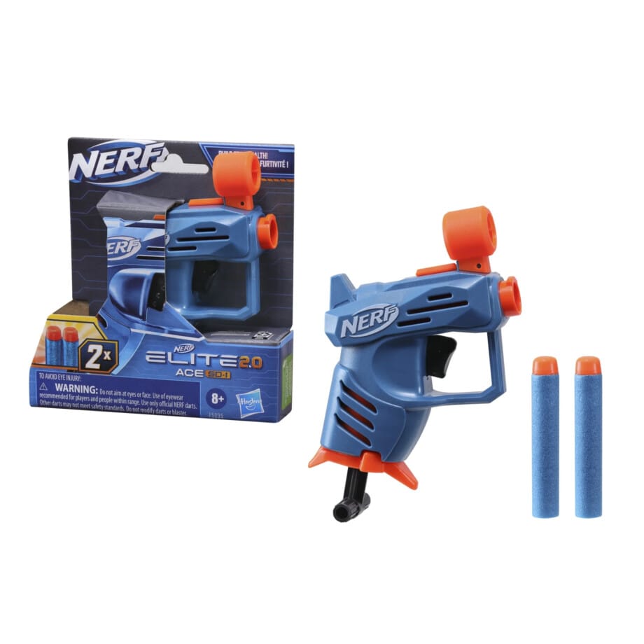 Nerf Elite 2.0 Ace SD-1 Dart Blaster, 2 Nerf Elite Darts, Pull Down Priming, Onboard 1-Dart Storage - Image 2