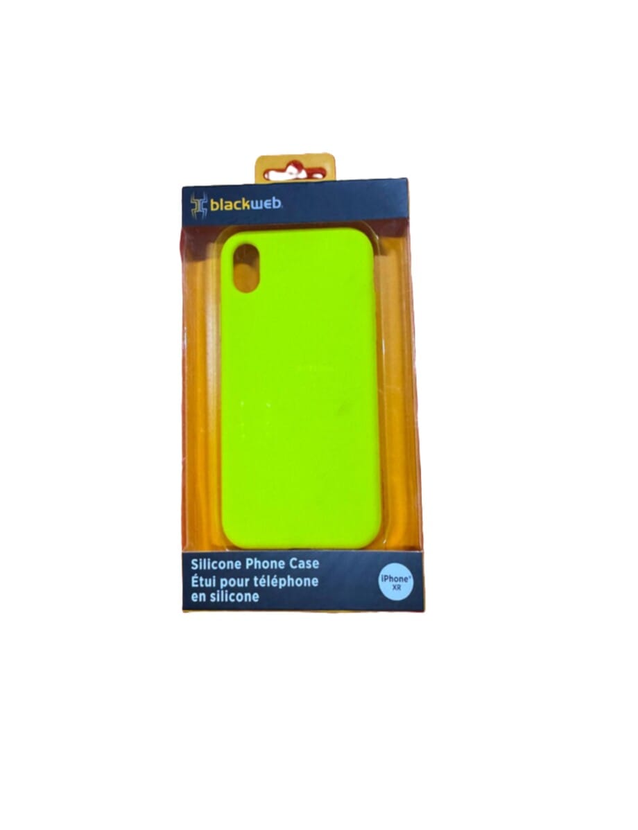 Black Web Yellow Iphone XR Silicone Phone Case - Image 2