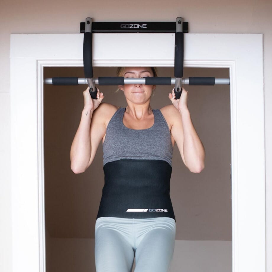 GoZone Door Gym – Black/Silver, Foam grip handles - Image 3