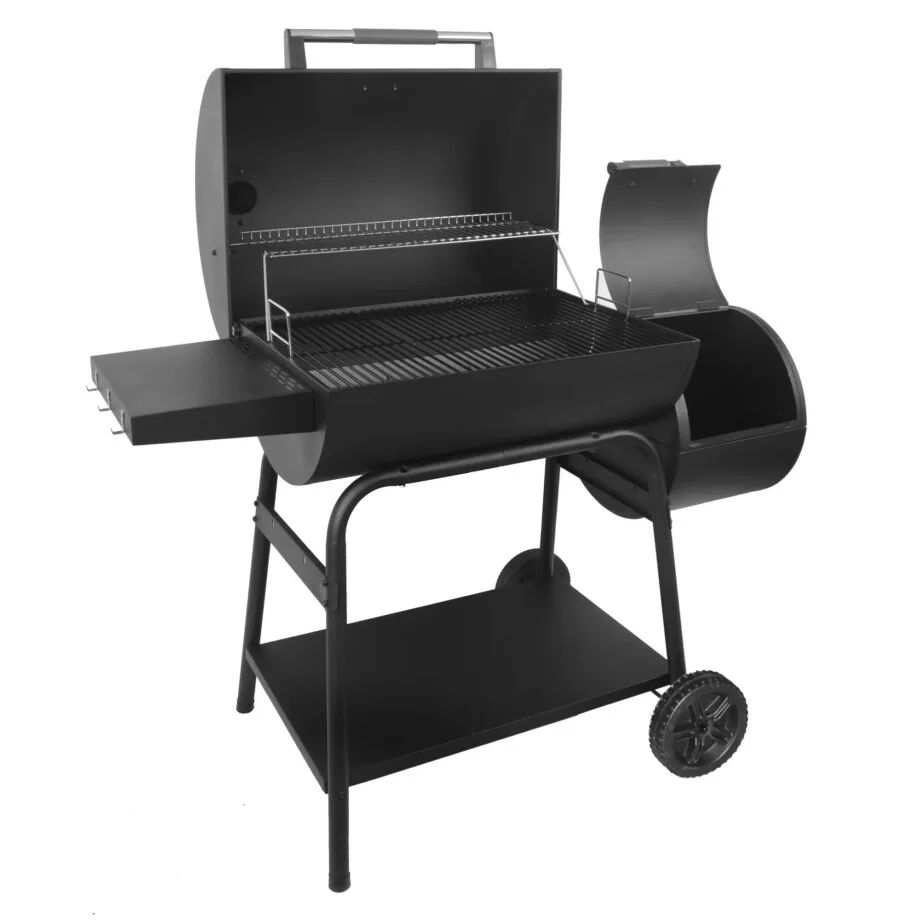 Expert Grill 28" Offset Steel Charcoal Smoker Grill with Side Firebox, Black