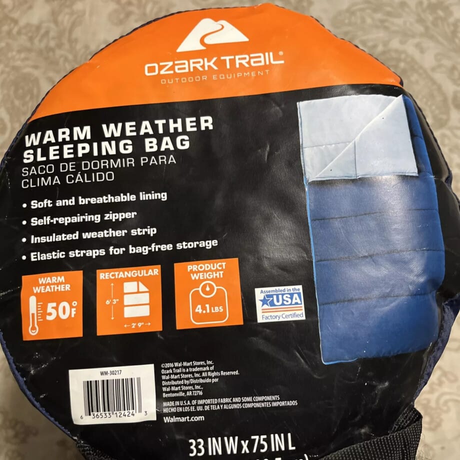 Ozark Trails Warm Weather Outdoor Equipment Sleeping Bag - Image 7