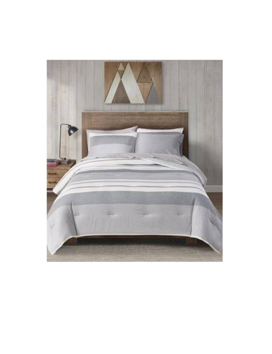 Canadiana Grey Stripe King Comforter Set 106" x 96"