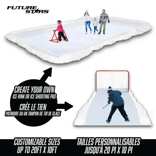Future Stars Backyard Ice Rink Kit - Frame Tarp and In-Ground pegs - Customize Size up to 24 x 12 FT - Image 5
