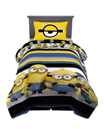 Franco Kids Bedding Super Soft Twin Comforter and Twin Flat Sheet & One Pillowcase Minions The Rise Of Gru
