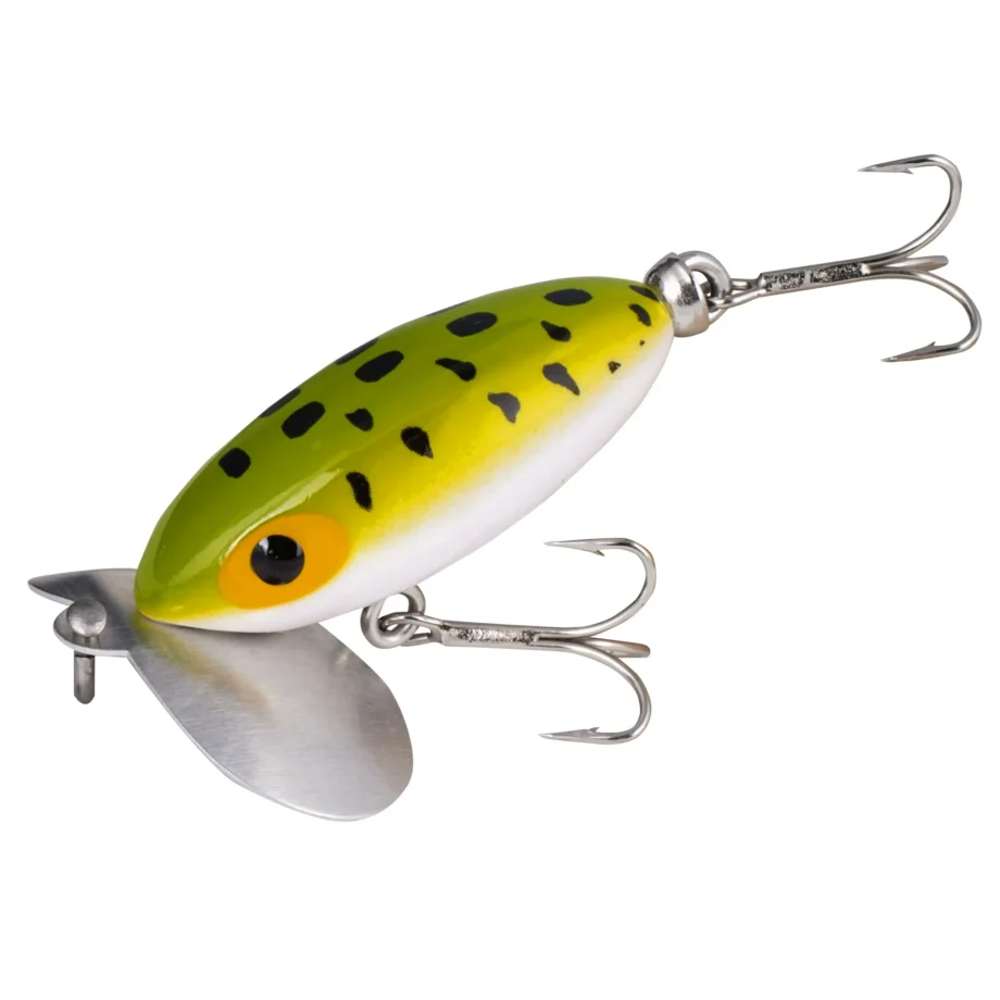 Arbogast Jitterbug Clicker Topwater Baits 2" Frog White Belly 1/4 oz