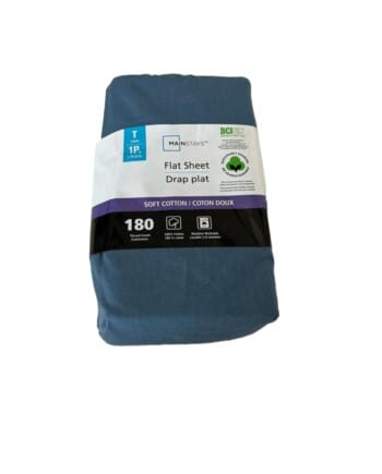 Mainstays Twin Flat Sheet Drap Flat Blue 66" x 96"